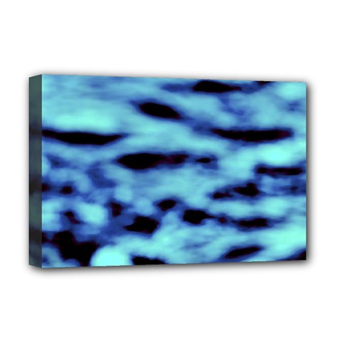 Blue Waves Flow Series 4 Deluxe Canvas 18  X 12  (stretched) by DimitriosArt