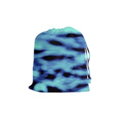 Blue Waves Flow Series 4 Drawstring Pouch (medium) by DimitriosArt