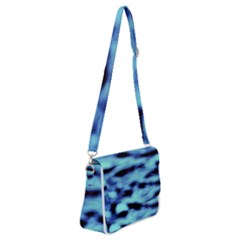 Blue Waves Flow Series 4 Shoulder Bag With Back Zipper by DimitriosArt