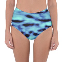 Blue Waves Flow Series 4 Reversible High-waist Bikini Bottoms by DimitriosArt