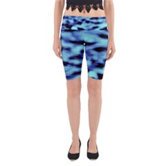 Blue Waves Flow Series 4 Yoga Cropped Leggings by DimitriosArt