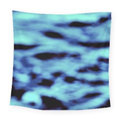 Blue Waves Flow Series 4 Square Tapestry (large) by DimitriosArt