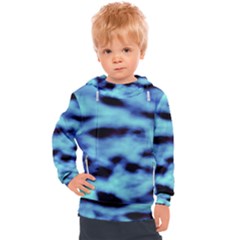 Blue Waves Flow Series 4 Kids  Hooded Pullover by DimitriosArt