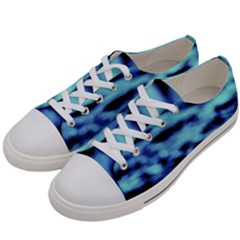 Blue Waves Flow Series 4 Men s Low Top Canvas Sneakers by DimitriosArt