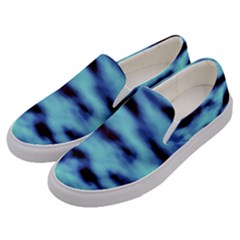 Blue Waves Flow Series 4 Men s Canvas Slip Ons by DimitriosArt