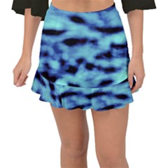 Blue Waves Flow Series 4 Fishtail Mini Chiffon Skirt by DimitriosArt