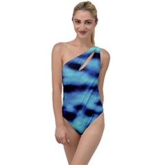 Blue Waves Flow Series 4 To One Side Swimsuit by DimitriosArt