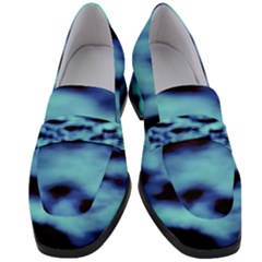 Blue Waves Flow Series 4 Women s Chunky Heel Loafers by DimitriosArt