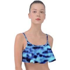 Blue Waves Flow Series 4 Frill Bikini Top by DimitriosArt