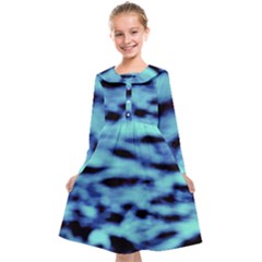 Blue Waves Flow Series 4 Kids  Midi Sailor Dress