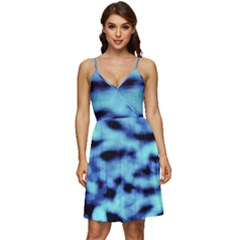 Blue Waves Flow Series 4 V-neck Pocket Summer Dress 