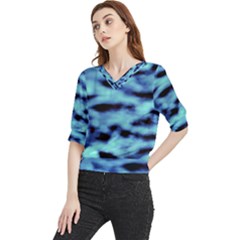 Blue Waves Flow Series 4 Quarter Sleeve Blouse