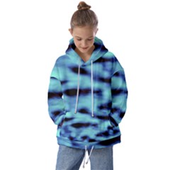 Blue Waves Flow Series 4 Kids  Oversized Hoodie by DimitriosArt