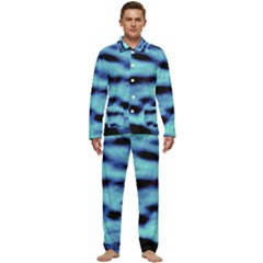 Blue Waves Flow Series 4 Men s Long Sleeve Velvet Pocket Pajamas Set