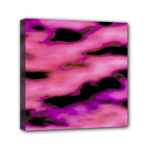 Pink  Waves Flow Series 2 Mini Canvas 6  X 6  (stretched) by DimitriosArt