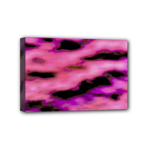 Pink  Waves Flow Series 2 Mini Canvas 6  X 4  (stretched) by DimitriosArt