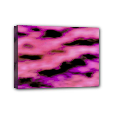 Pink  Waves Flow Series 2 Mini Canvas 7  X 5  (stretched) by DimitriosArt