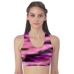 Pink  Waves Flow Series 2 Sports Bra by DimitriosArt