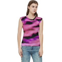 Pink  Waves Flow Series 2 Women s Raglan Cap Sleeve Tee by DimitriosArt