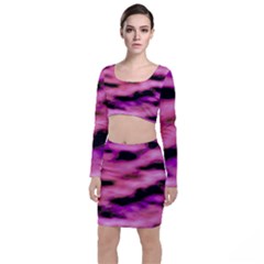 Pink  Waves Flow Series 2 Top And Skirt Sets by DimitriosArt