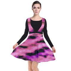 Pink  Waves Flow Series 2 Plunge Pinafore Dress by DimitriosArt