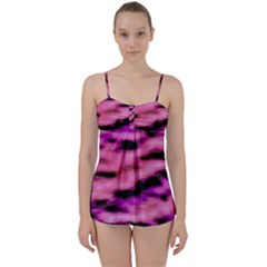 Pink  Waves Flow Series 2 Babydoll Tankini Set by DimitriosArt