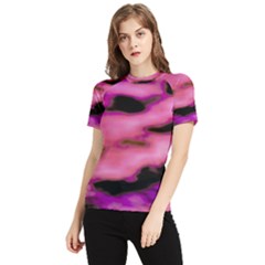 Pink  Waves Flow Series 2 Women s Short Sleeve Rash Guard by DimitriosArt