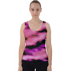 Pink  Waves Flow Series 2 Velvet Tank Top by DimitriosArt