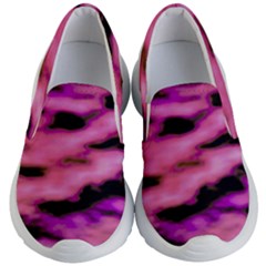 Pink  Waves Flow Series 2 Kids Lightweight Slip Ons by DimitriosArt