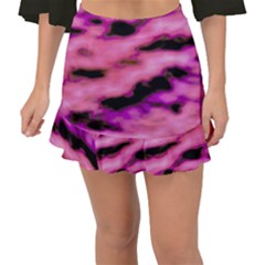 Pink  Waves Flow Series 2 Fishtail Mini Chiffon Skirt by DimitriosArt