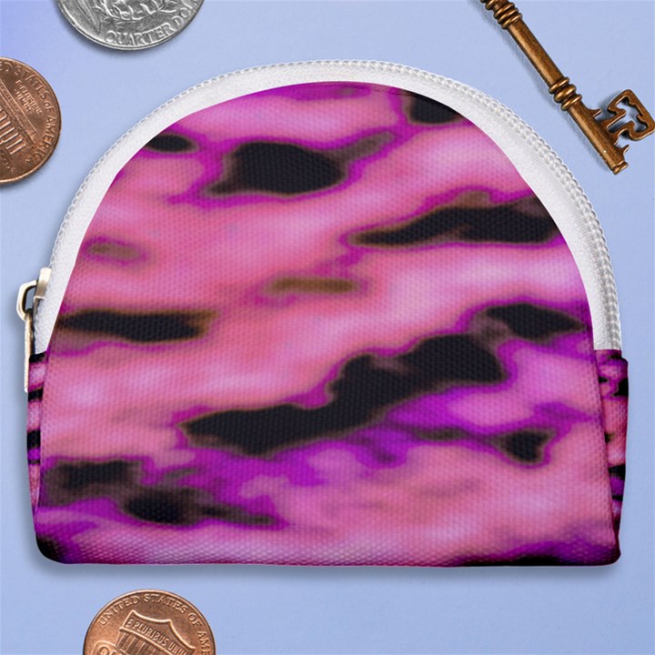 Pink  Waves Flow Series 2 Horseshoe Style Canvas Pouch