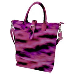 Pink  Waves Flow Series 2 Buckle Top Tote Bag by DimitriosArt