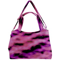 Pink  Waves Flow Series 2 Double Compartment Shoulder Bag by DimitriosArt