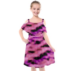 Pink  Waves Flow Series 2 Kids  Cut Out Shoulders Chiffon Dress by DimitriosArt