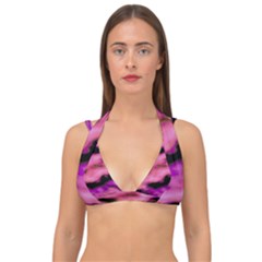 Pink  Waves Flow Series 2 Double Strap Halter Bikini Top by DimitriosArt