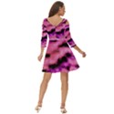 Pink  Waves Flow Series 2 Shoulder Cut Out Zip Up Dress View4