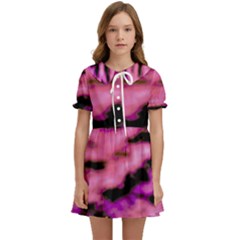 Pink  Waves Flow Series 2 Kids  Sweet Collar Dress by DimitriosArt