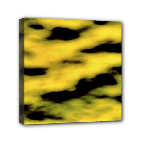 Yellow Waves Flow Series 1 Mini Canvas 6  X 6  (stretched) by DimitriosArt