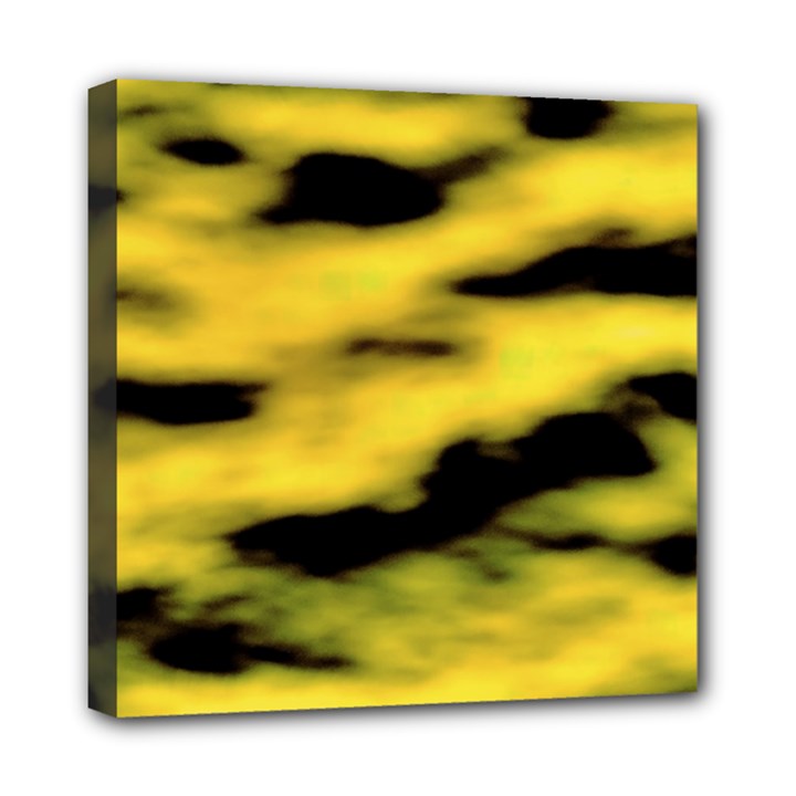 Yellow Waves Flow Series 1 Mini Canvas 8  x 8  (Stretched)