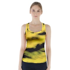 Yellow Waves Flow Series 1 Racer Back Sports Top by DimitriosArt