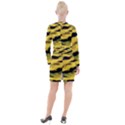 Yellow Waves Flow Series 1 Button Long Sleeve Dress View2