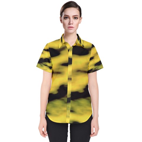 Yellow Waves Flow Series 1 Women s Short Sleeve Shirt by DimitriosArt