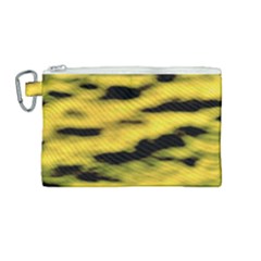 Yellow Waves Flow Series 1 Canvas Cosmetic Bag (medium) by DimitriosArt