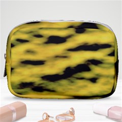 Yellow Waves Flow Series 1 Make Up Pouch (small) by DimitriosArt