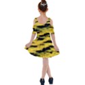 Yellow Waves Flow Series 1 Kids  Shoulder Cutout Chiffon Dress View2