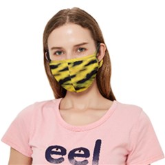 Yellow Waves Flow Series 1 Crease Cloth Face Mask (adult) by DimitriosArt