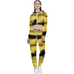 Yellow Waves Flow Series 1 Cropped Zip Up Lounge Set by DimitriosArt