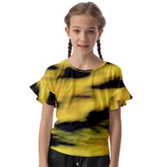 Yellow Waves Flow Series 1 Kids  Cut Out Flutter Sleeves by DimitriosArt