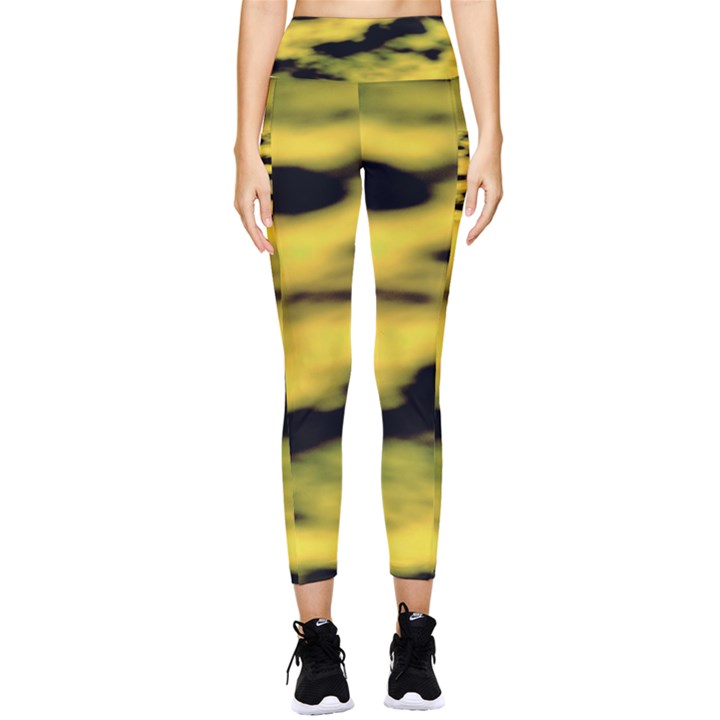 Yellow Waves Flow Series 1 Pocket Leggings 