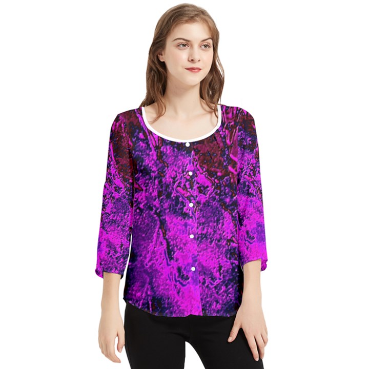 Bromide Diamonds Chiffon Quarter Sleeve Blouse